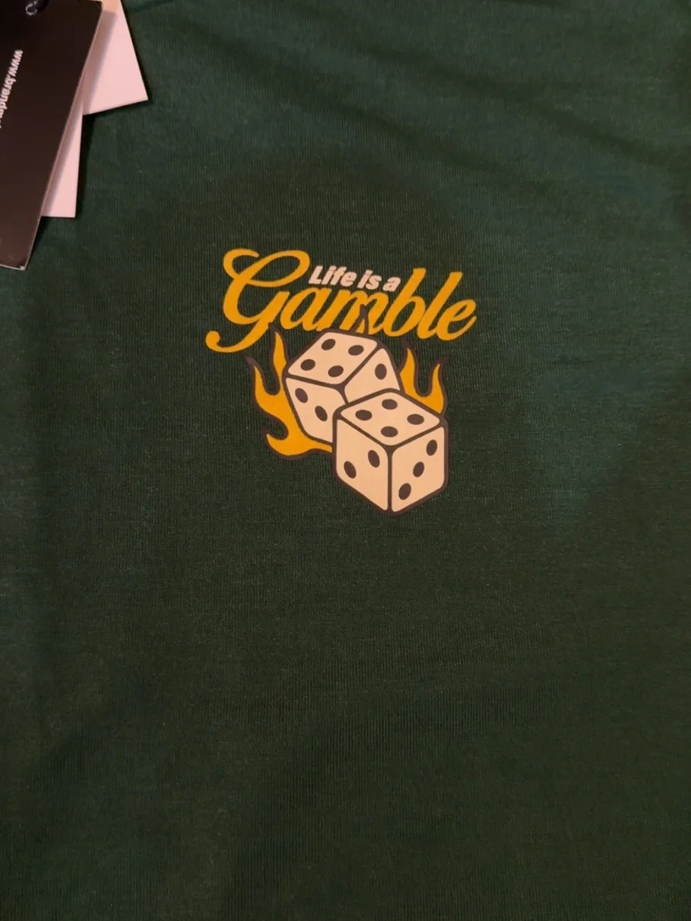 Life Is a Gamble Graphic Tee - Dark Green